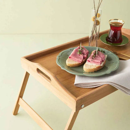 Lüx Bambu Katlanır Ayaklı Tepsi