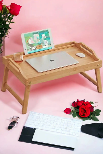 Lüx Bambu Katlanır Ayaklı Tepsi