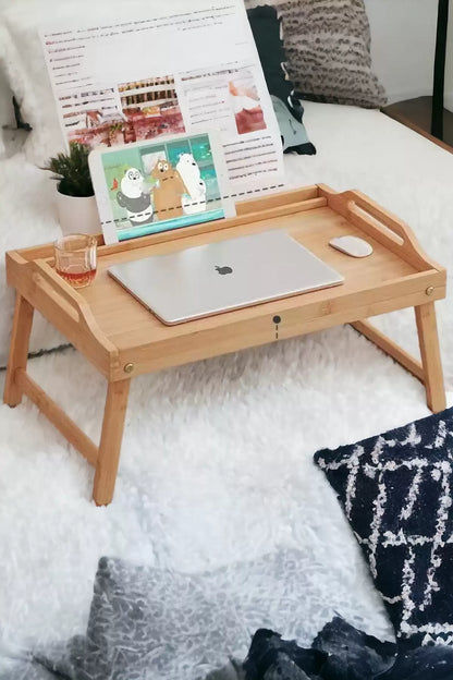 Lüx Bambu Katlanır Ayaklı Tepsi